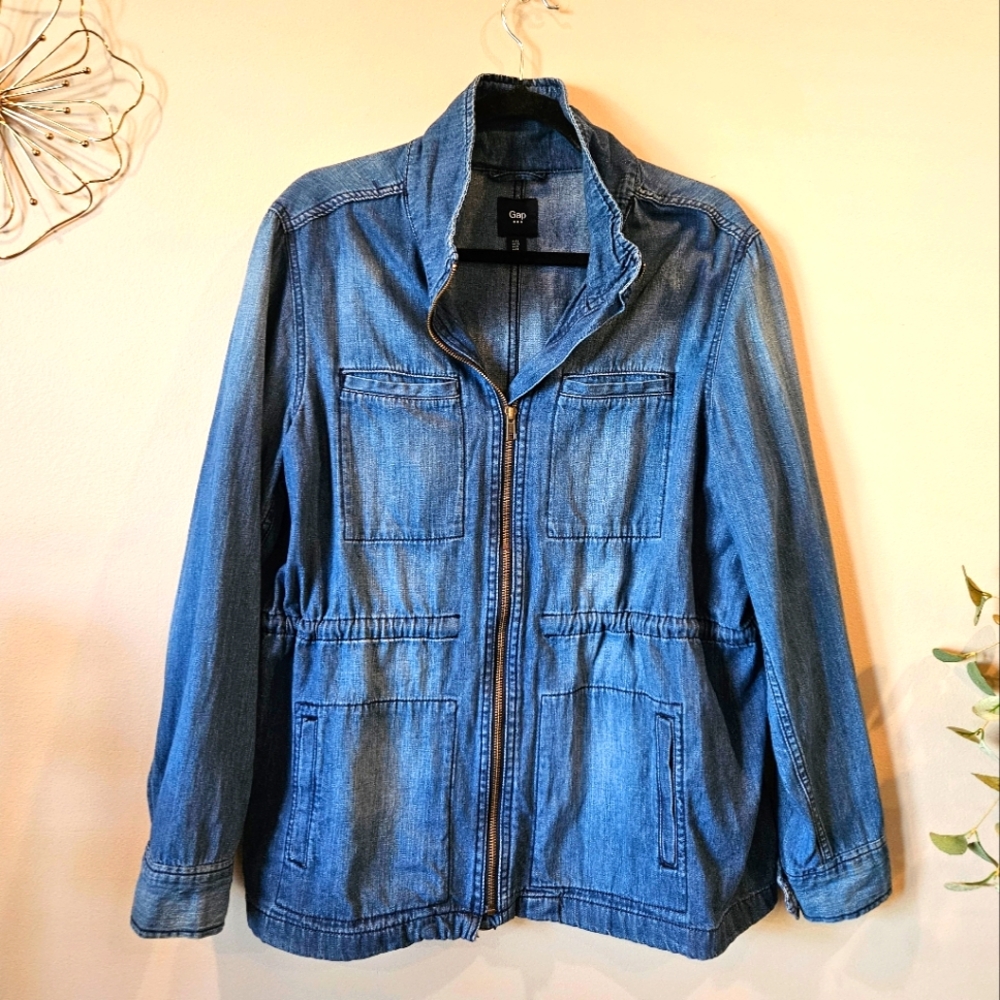 Gap Extra-Large Jean Jacket With Drawstring Waist - image 1
